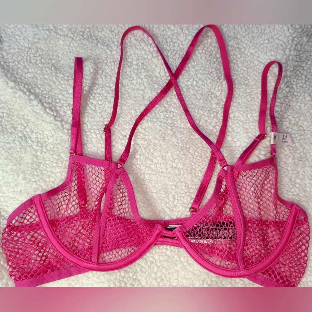 Victoria's Secret Vibrant Pink Mesh Bra